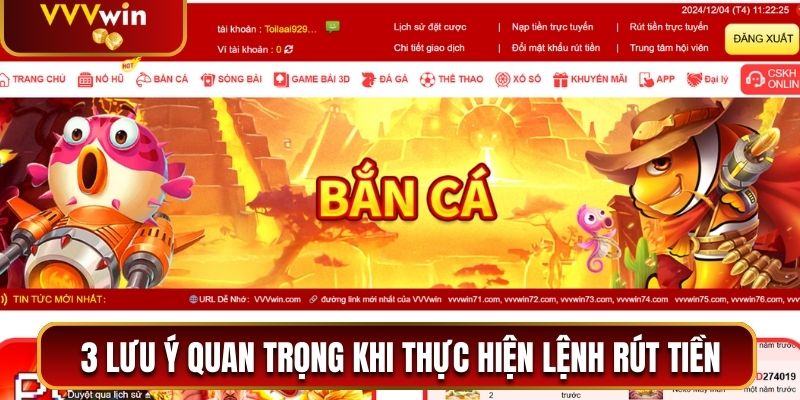 3 lưu ý quan trọng khi thực hiện lệnh rút tiền